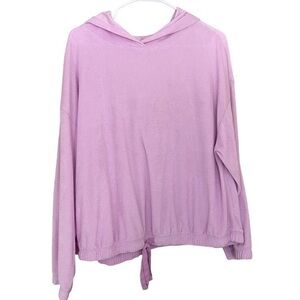 Ava Viv pink purple lilac cotton Terrycloth cropped long sleeve hoodies …